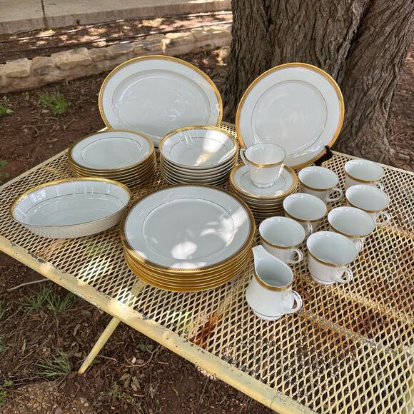 Vtg Noritake Salad Plates Manor Gold 8 3/8 inch Contemporary Fine China Set/4 - Picture 7 of 9